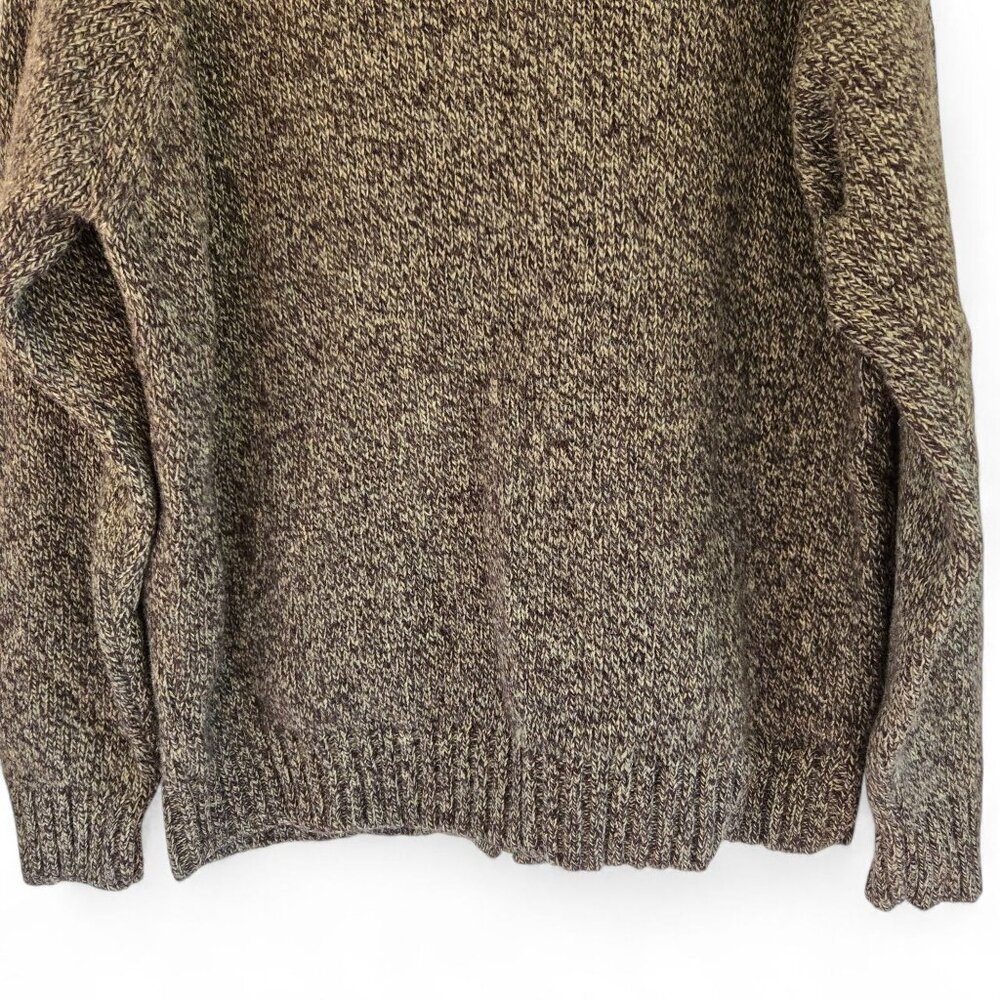 L.L. Bean Mens XL Shetland Wool Full-Zip Cardigan Sweater Heather Brown - Picture 9 of 11